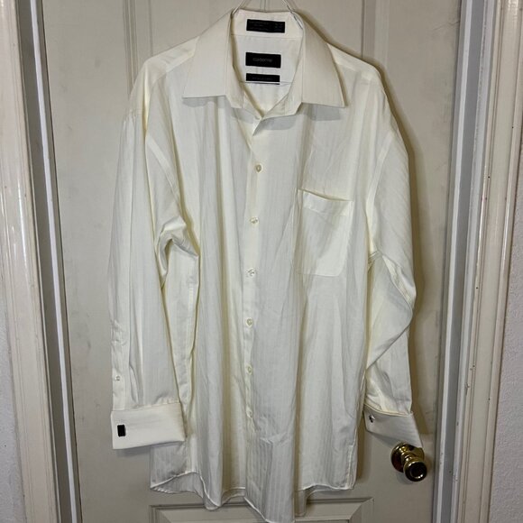 Claiborne long-sleeved button down cotton shirt 16 1/2 32/33 L BONUS cuff links! - Picture 1 of 4